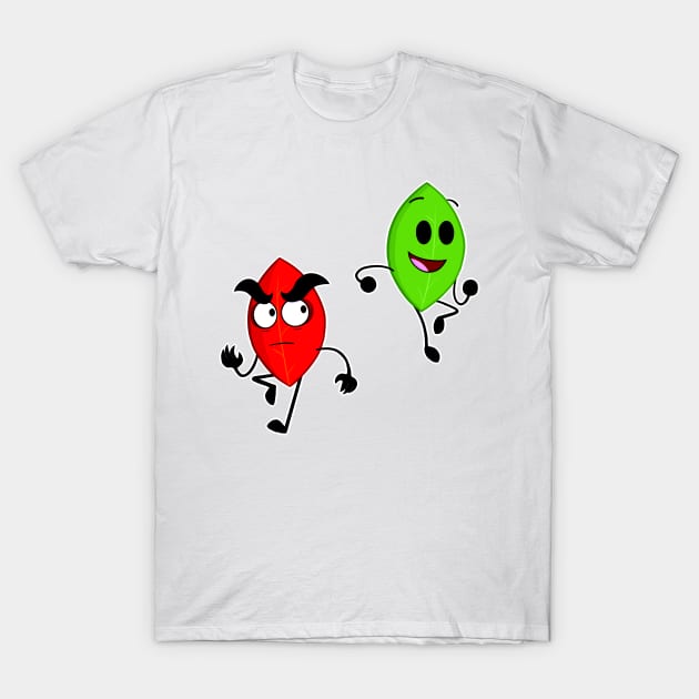 BFDI / BFB / BFDIA - Leafy and Evil Leafy T-Shirt by CadenFeather